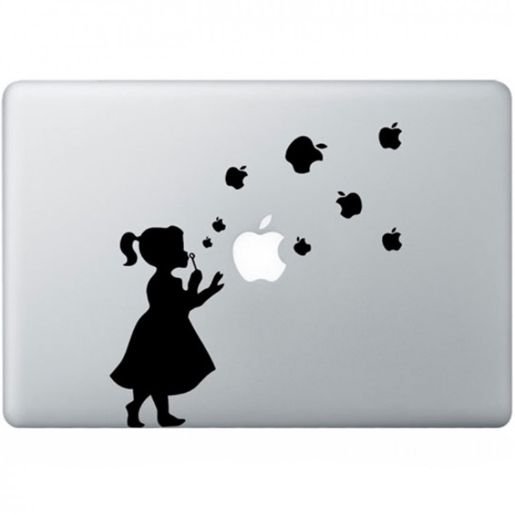 Bellenblaas MacBook Sticker Zwarte Stickers