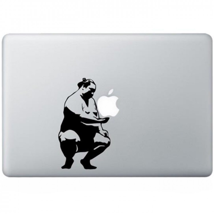 Sumo Worstelaar MacBook Sticker Zwarte Stickers