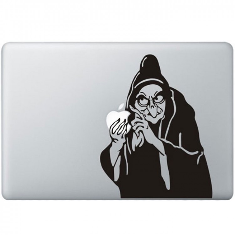 Sneeuwwitje Heks MacBook Sticker Zwarte Stickers