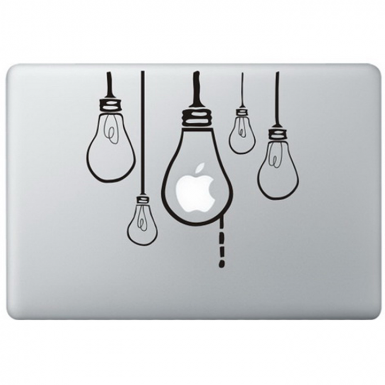 Hangende Lampen MacBook Sticker Zwarte Stickers