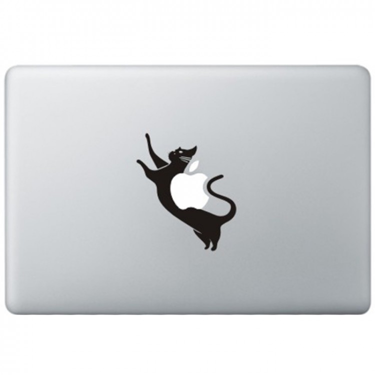 Space Kat MacBook Sticker Zwarte Stickers
