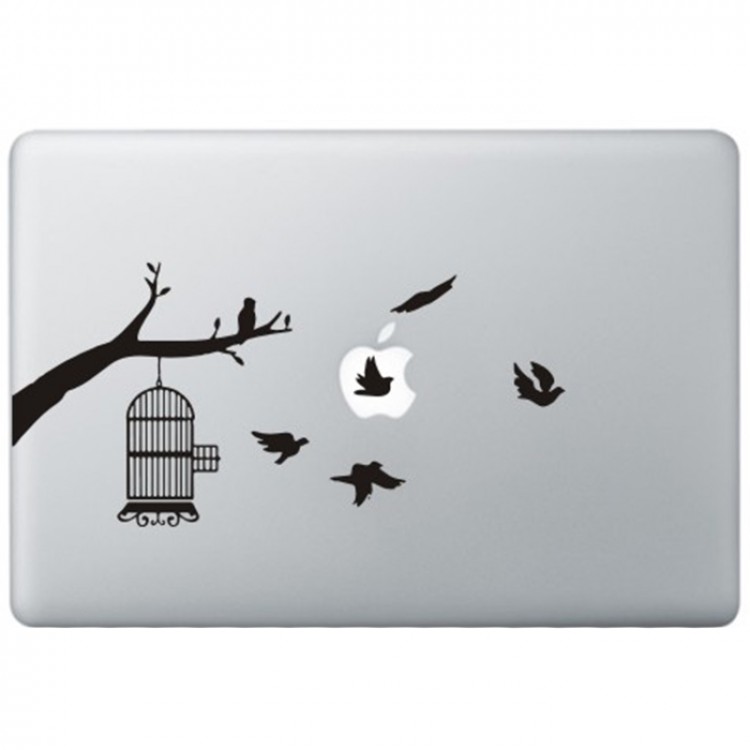Vogels MacBook Sticker Zwarte Stickers