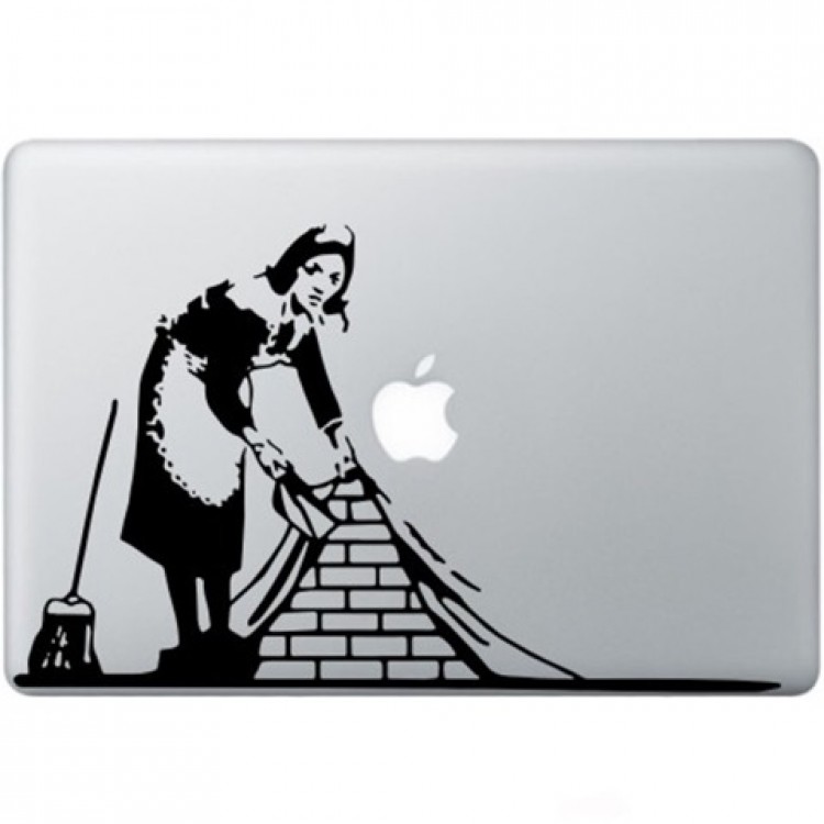 Banksy Maid In London Macbook Sticker Zwarte Stickers