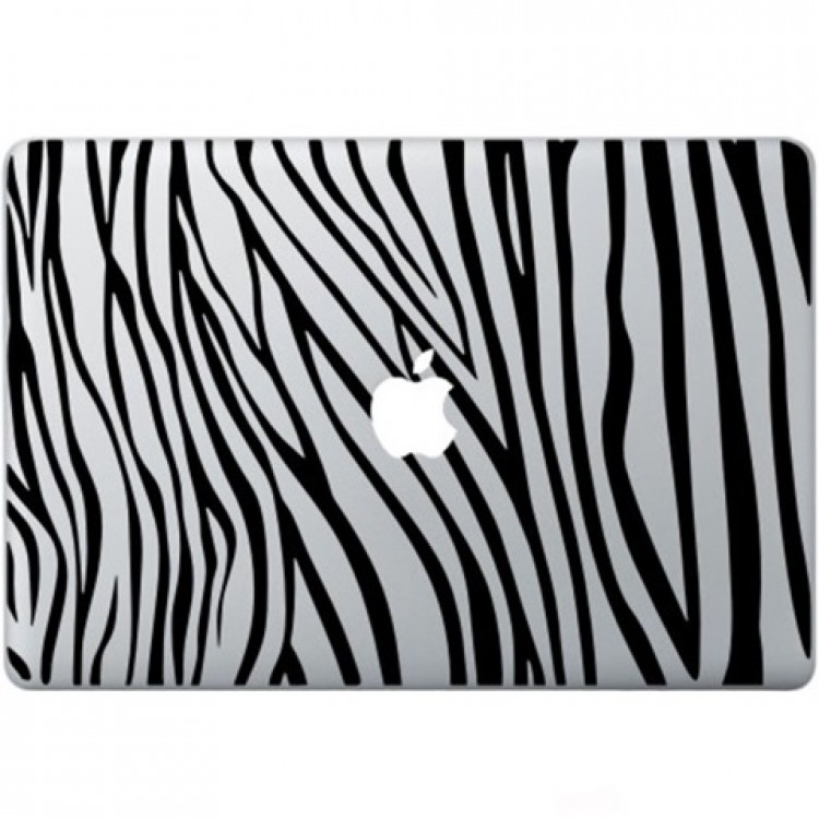 Zebra Print Macbook Sticker Zwarte Stickers