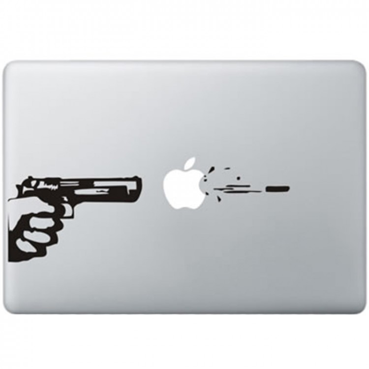Gun Shot MacBook Sticker Zwarte Stickers